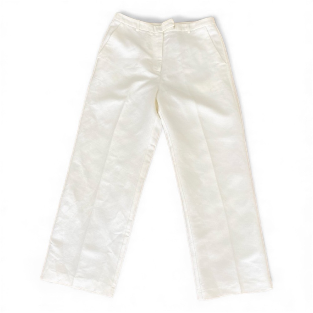 EMMA JAMES Pants Cream Linen Blend Size 6P Petite Crop Capri Petite Summer